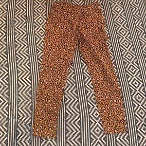 Mustard Leopard Print Skinny Jeans Size 2 (Old Navy)